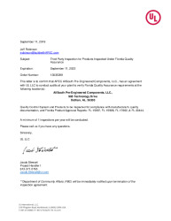 PR CERTIFICATE FL30444 R0 C CAC APEC UL QUALITY