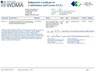 PR CERTIFICATE FL30918 R1 C CAC 449-H-110.06, .07, .08, .09 SIGNATURE TWIN CASEMENT WITH TWIN DS 0.50 ALUM STACK