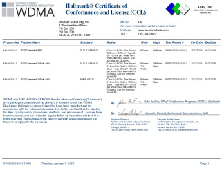 PR CERTIFICATE FL30918 R0 C CAC 449-H-075.07, 10, 12 VINYL TWIN HP CASEMENT 36 X78