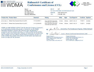 PR CERTIFICATE FL31273 R0 C CAC 1006.12.13
