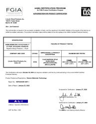 PR CERTIFICATE FL31300 R3 C CAC 12-0 X 8-0 CLAD NARROW STILE SLIDE DOOR
