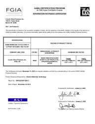 PR CERTIFICATE FL31300 R3 C CAC 12-0 X 9-0 WOOD WIDE STILE SLIDE DOOR - LOW PROFILE SILL