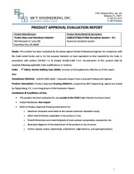 PR TECH DOCS FL31651 R1 AE EVALUATION REPORT - CG601 CT601 CT602 STOREFRONT-SS