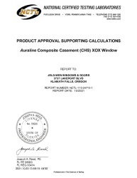 PR TECH DOCS FL31794 R5 AE 24710-1 JELD WEN AURALINE  CASEMENT CHS XOX FBC