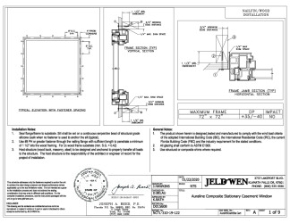 PR INSTL DOCS FL31795 R0 II AURALINE COMPOSITE STATIONARY CASEMENT FBC INSTALLS (72X72) 1-27-20
