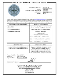 PR CERTIFICATE FL31796 R2 C CAC NI014631.07 LC PG35 48X84 -40 REVERSE COTTAGE