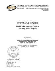 PR TECH DOCS FL32177 R0 AE 23328-2 WEATHER SHIELD - COMPARATIVE ANALYSES FOR IMPACT DOORS