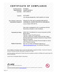 PR CERTIFICATE FL32498 R0 C CAC EFD-437-FL CERTIFICATE OF COMPLIANCE