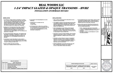 PR INSTL DOCS FL33055 R1 II RW0072 REV0 TRANSOM-HVHZ