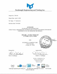 PR TECH DOCS FL33230 R1 TR ASTM E-1592 BOX RIB 1 X 24 GA (MIN.) STEEL WITH CLIP AND LOADS