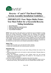 PR INSTL DOCS FL33449 R1 II SIDING INSTALLATION GUIDE RESYSTA REV 09012020