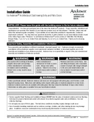 PR Instl Docs FL33944 R0 II Installation Instructions 400 Series Complimentary Clad Patio Door - Inswing