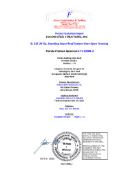 PR INSTL DOCS FL33988 R0 II FL 33988.2 SL 216 STRUCTURAL ROOF PANEL SEALED