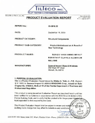 PR TECH DOCS FL33994 R0 AE GENERAL IMPACT GLASS WINDOW PER 20-270