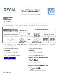 PR CERTIFICATE FL35076 R0 C CAC PP GTD3WG541 XO TERRACE DOOR W FIXED TAS AW PG80 -120 101X121