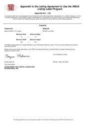 PR CERTIFICATE FL35290 R0 C CAC K6746X (125 BLADE) AMCA APPENDIX 132
