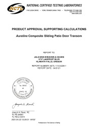 PR TECH DOCS FL37324 R1 AE 24226-1 JELD WEN AURALINE SPD TRANSOM FBC