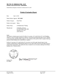 PR INSTL DOCS FL38694 R0 II EVALUATION REPORT-INSTALL DWG OF LP SIDING FL38694-R0