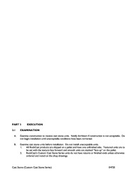 PR INSTL DOCS FL39331 R0 II ROCKCAST CUSTOM CAST STONE INSTALLATION INSTRUCTIONS