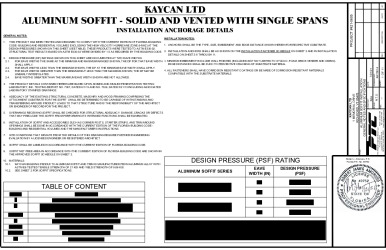 PR INSTL DOCS FL39367 R0 II KAY5014 REV0 ALUMSOFFIT SS