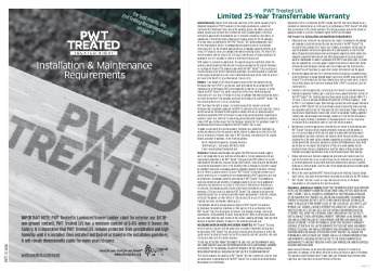 PR INSTL DOCS FL39762 R0 II PWT TREATED INSTALLATION GUIDE