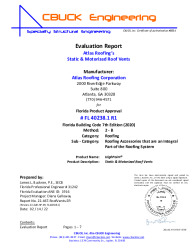 PR Instl Docs FL40238 R1 II 1 HIGHPOINT RoofVents R1 EVALREPORT