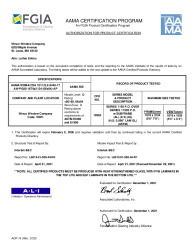 PR CERTIFICATE FL40255 R0 C CAC WWC 1150 PO OVER 1150S PO IMPACT AW PG80 66X84 EXP 2 5 2026 (MONO)