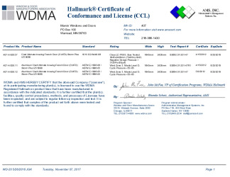 PR CERTIFICATE FL4809 R20 C CAC CCL FOR MARVIN 407-H-926.07, .11, .12 