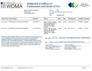 PR CERTIFICATE FL4809 R20 C CAC CCL FOR MARVIN 407-H-1113.15, .16