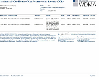 PR CERTIFICATE FL4809 R20 C CAC CCL FOR MARVIN 407-H-1112.06, .07