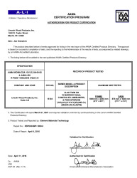 PR CERTIFICATE FL6542 R28 C CAC 32 X 37 CLAD DH - NARROW RAIL - CJL - MULL - PG50
