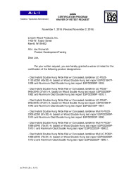 PR CERTIFICATE FL6542 R28 C CAC ACP-05 LN CLAD HYBRID DOUBLE HUNG WIDE RAIL