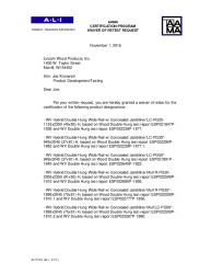 PR CERTIFICATE FL6542 R28 C CAC ACP-05 LN WV HYBRID DOUBLE HUNG WIDE RAIL