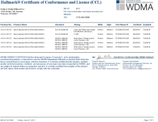 PR CERTIFICATE FL7421 R7 C CAC KOLBE CCL 10047