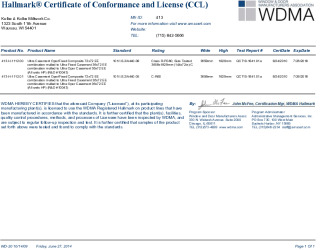 PR CERTIFICATE FL7421 R7 C CAC KOLBE CCL 10043