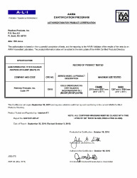 PR CERTIFICATE FL9915 R10 C CAC GSL6 HORZ SLIDER AAMA AW-50-16