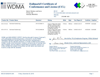PR CERTIFICATE FL10060 R7 C CAC CCL FOR MARVIN 407-H-751