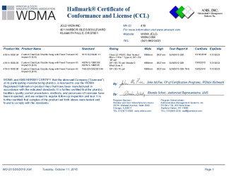 PR CERTIFICATE FL10338 R22 C CAC 419-H-1090.04 .05 .06