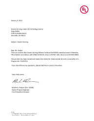 PR CERTIFICATE FL12221 R5 C CAC AHJ 1-9-13 LETTER FOR MSR
