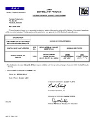 PR CERTIFICATE FL12585 R5 C CAC GTD2 AAMA AW PG100