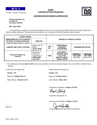 PR CERTIFICATE FL12585 R6 C CAC GTD2 IMPACT AW PG60