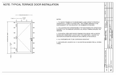 PR INSTL DOCS FL12585 R6 II FL12585 R6 II GTD TERRACE DOOR INSTALLATION DETAIL