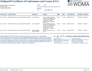 PR CERTIFICATE FL13145 R12 C CAC CCL FOR MARVIN 407-H-1121