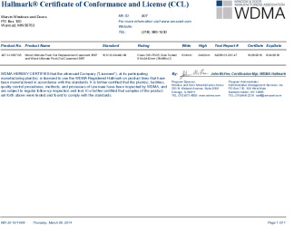 PR CERTIFICATE FL13145 R12 C CAC CCL FOR MARVIN 407-H-1067.06