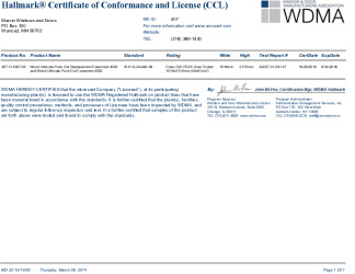 PR CERTIFICATE FL13145 R12 C CAC CCL FOR MARVIN 407-H-1067.08