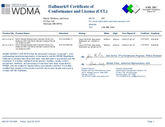PR CERTIFICATE FL13150 R7 C CAC CCL FOR MARVIN 407-H-1116.12, .13