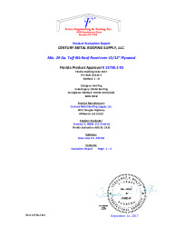 PR Instl Docs FL13738 R3 II 29 Ga. Tuff Rib over .5 Plywood NON HVHZ Secured