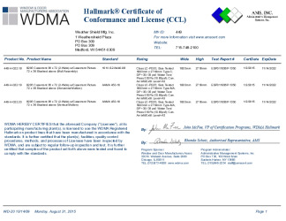 PR CERTIFICATE FL15156 R8 C CAC 8205 ALUM CLAD CASEMENT MULL WITH CASEMENT PICTURE STACKED