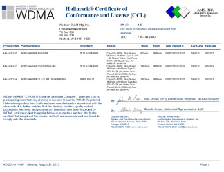 PR CERTIFICATE FL15156 R8 C CAC 8205 ALUM CLAD CASEMENT SGL AND MULLED FL15156.23
