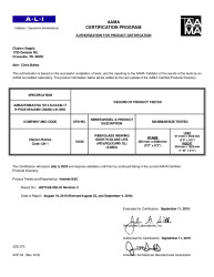 PR CERTIFICATE FL15809 R3 C CAC CLAYTON HOMES - FIBERGLASS IS DOOR W-GLASS LITE SEPT. 2019
